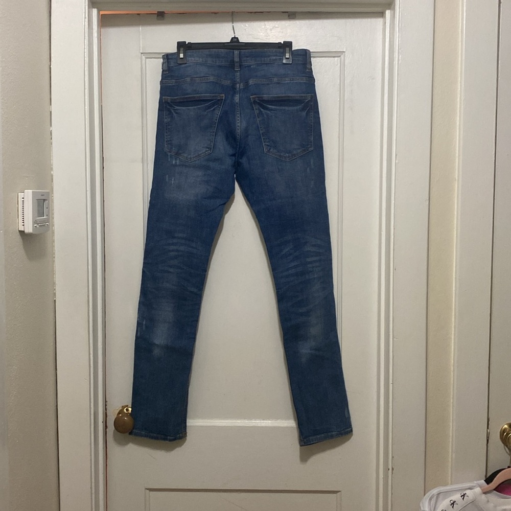 H&M means jeans destroyed size 34 skinny jeans - Picture 2 of 4